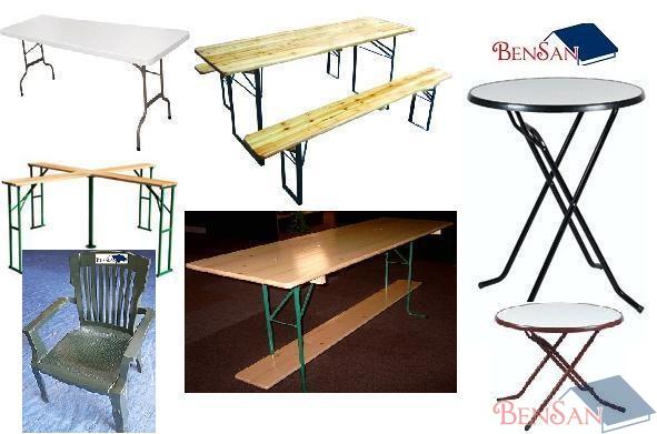 BenSan Handelsonderneming Tafels, stoelen, sta tafels, biertafels met